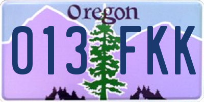 OR license plate 013FKK