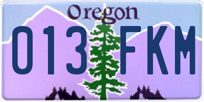 OR license plate 013FKM