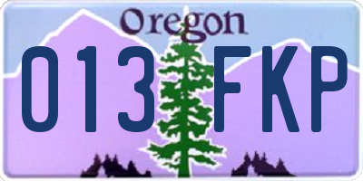 OR license plate 013FKP