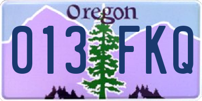 OR license plate 013FKQ