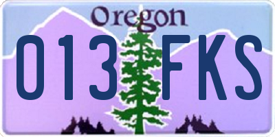 OR license plate 013FKS