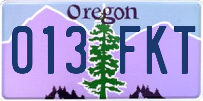 OR license plate 013FKT