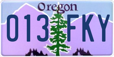 OR license plate 013FKY