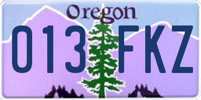 OR license plate 013FKZ