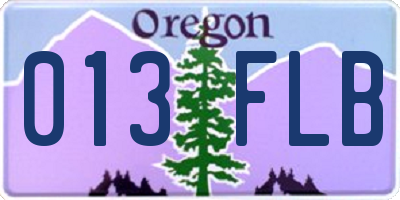 OR license plate 013FLB