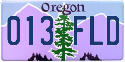 OR license plate 013FLD