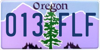OR license plate 013FLF