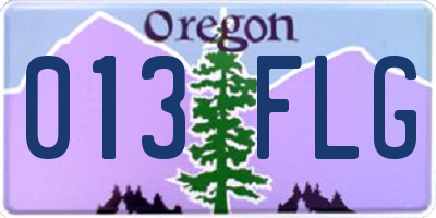 OR license plate 013FLG