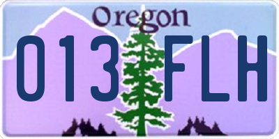 OR license plate 013FLH