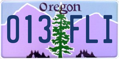 OR license plate 013FLI