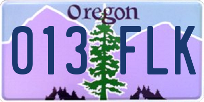 OR license plate 013FLK