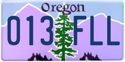 OR license plate 013FLL