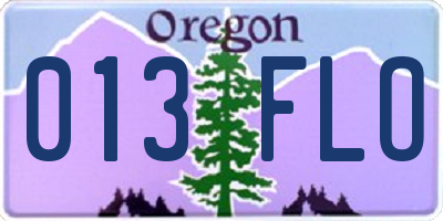 OR license plate 013FLO