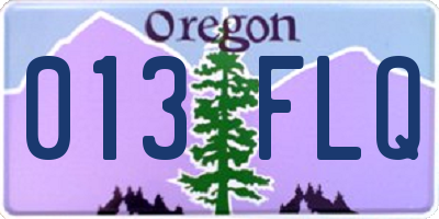OR license plate 013FLQ
