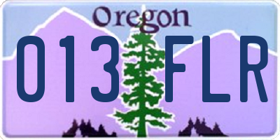 OR license plate 013FLR