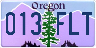 OR license plate 013FLT
