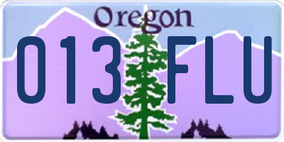 OR license plate 013FLU