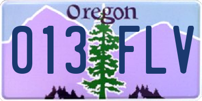 OR license plate 013FLV