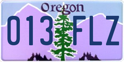 OR license plate 013FLZ