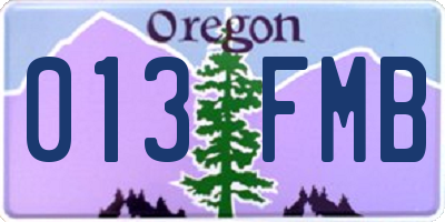 OR license plate 013FMB
