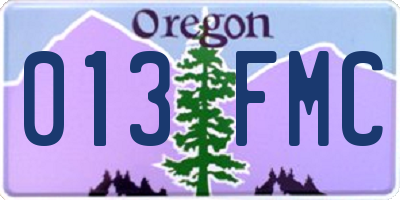 OR license plate 013FMC