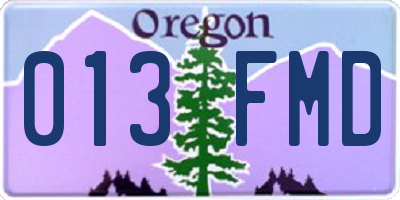 OR license plate 013FMD