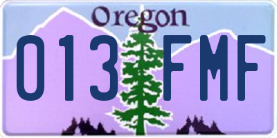 OR license plate 013FMF