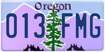 OR license plate 013FMG