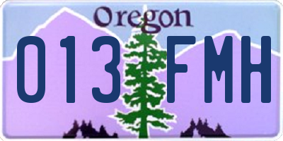 OR license plate 013FMH