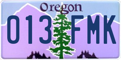 OR license plate 013FMK