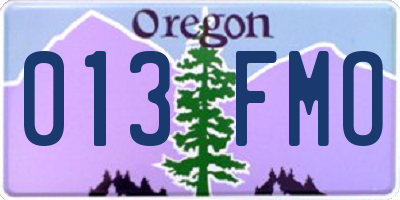 OR license plate 013FMO
