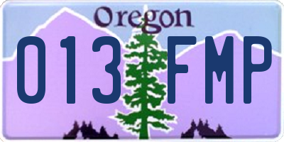 OR license plate 013FMP