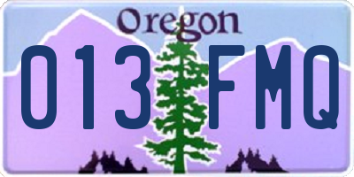 OR license plate 013FMQ