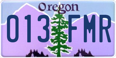 OR license plate 013FMR
