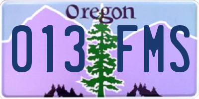OR license plate 013FMS