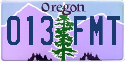 OR license plate 013FMT