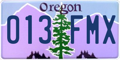 OR license plate 013FMX