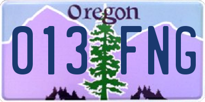 OR license plate 013FNG