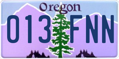 OR license plate 013FNN