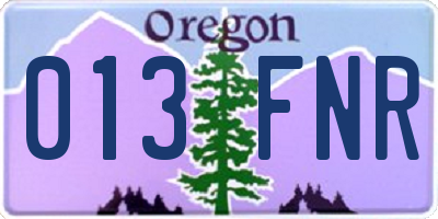 OR license plate 013FNR