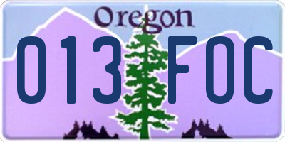 OR license plate 013FOC