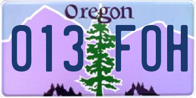 OR license plate 013FOH