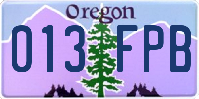 OR license plate 013FPB