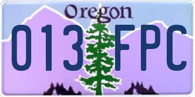 OR license plate 013FPC