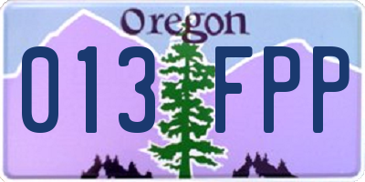 OR license plate 013FPP