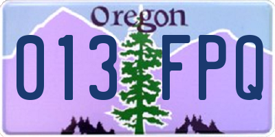 OR license plate 013FPQ