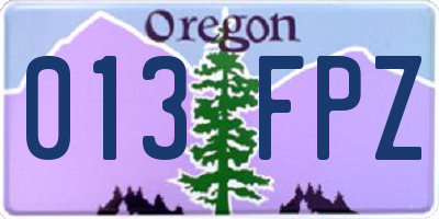 OR license plate 013FPZ