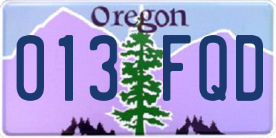 OR license plate 013FQD