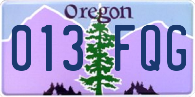 OR license plate 013FQG