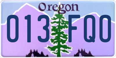 OR license plate 013FQO